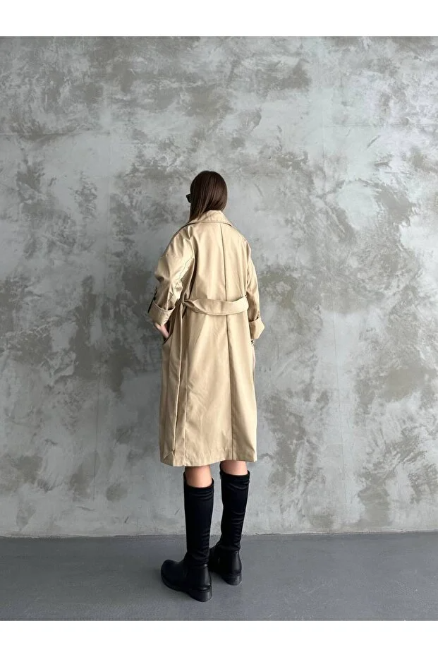 Asur Butik Kadın Su İtici Trençkot (Ürün geniş kesimdir.Bir beden küçük alınız.)