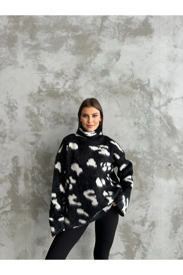 Asur Butik Kadın Benekli Dik Yaka Selanik Kazak