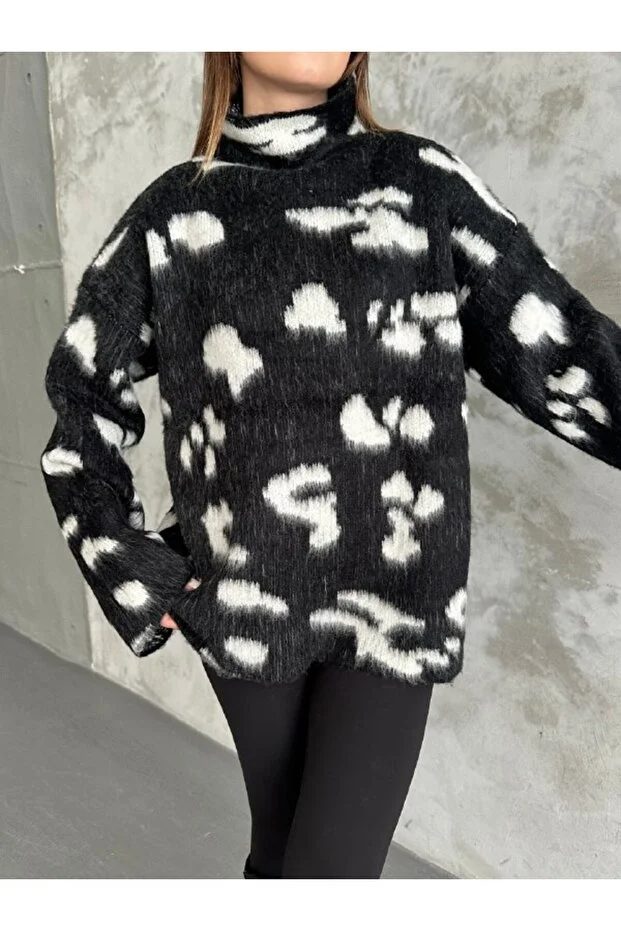 Asur Butik Kadın Benekli Dik Yaka Selanik Kazak