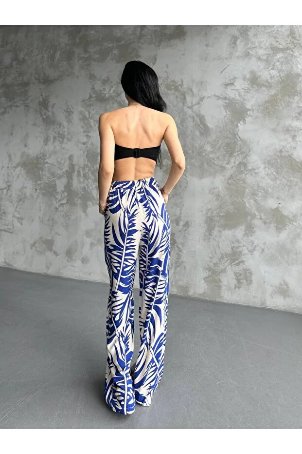 Asur Butik Kadın Dokuma Viskon Palazzo Pantolon