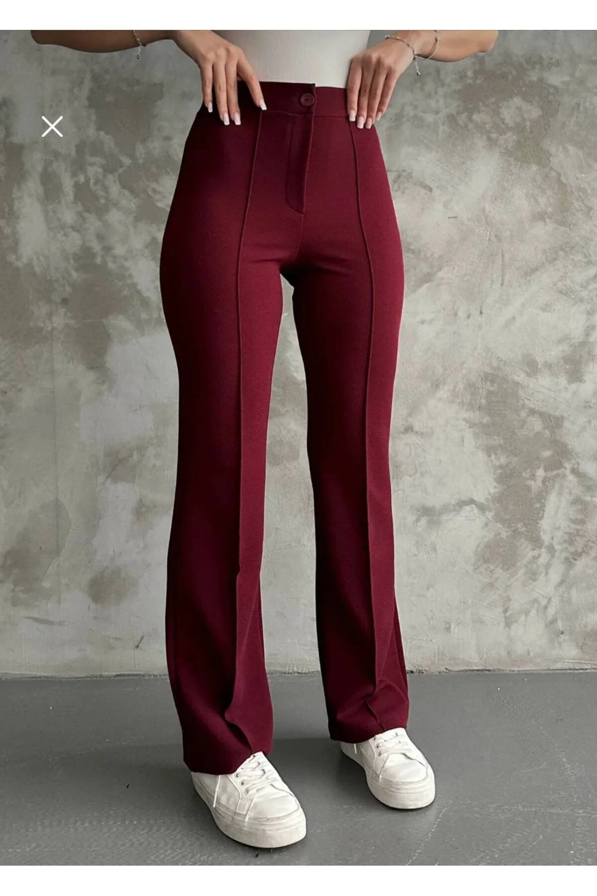 Asur Butik Kadın Yüksek Bel Likralı Kaliteli  Palazo Pantolon